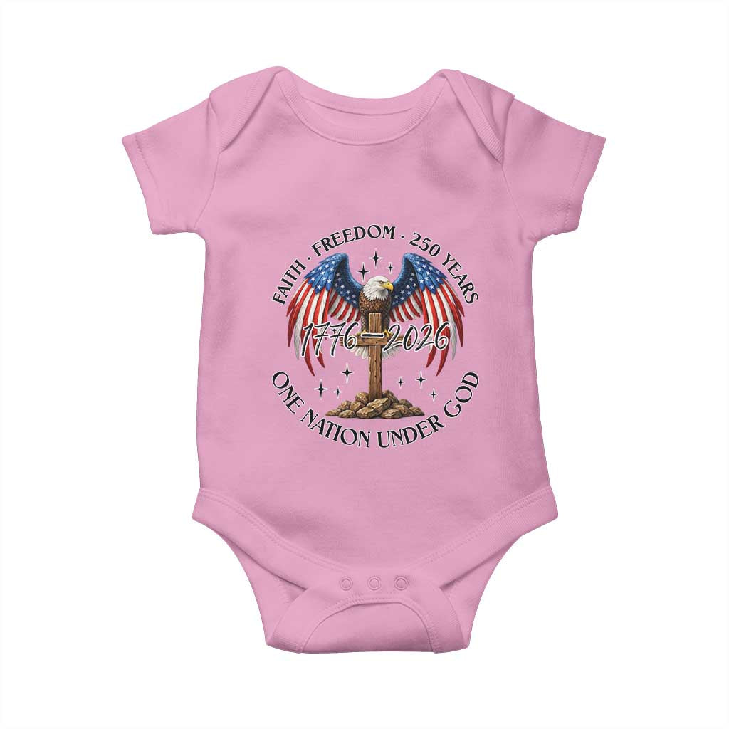 Patriotic Eagle Cross One Nation Under God Baby Onesie 250th Anniversary