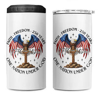 Patriotic Eagle Cross One Nation Under God 4 in 1 Can Cooler Tumbler 250th Anniversary