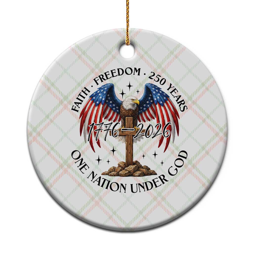 Patriotic Eagle Cross One Nation Under God Ceramic Ornament 250th Anniversary