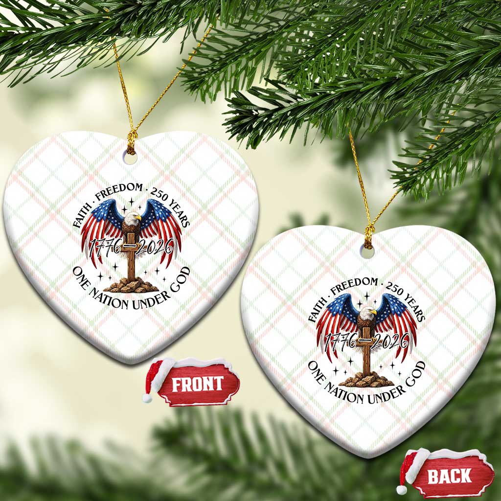 Patriotic Eagle Cross One Nation Under God Ceramic Ornament 250th Anniversary