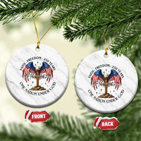Patriotic Eagle Cross One Nation Under God Ceramic Ornament 250th Anniversary