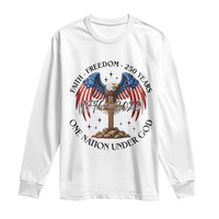 Patriotic Eagle Cross One Nation Under God Long Sleeve Shirt 250th Anniversary