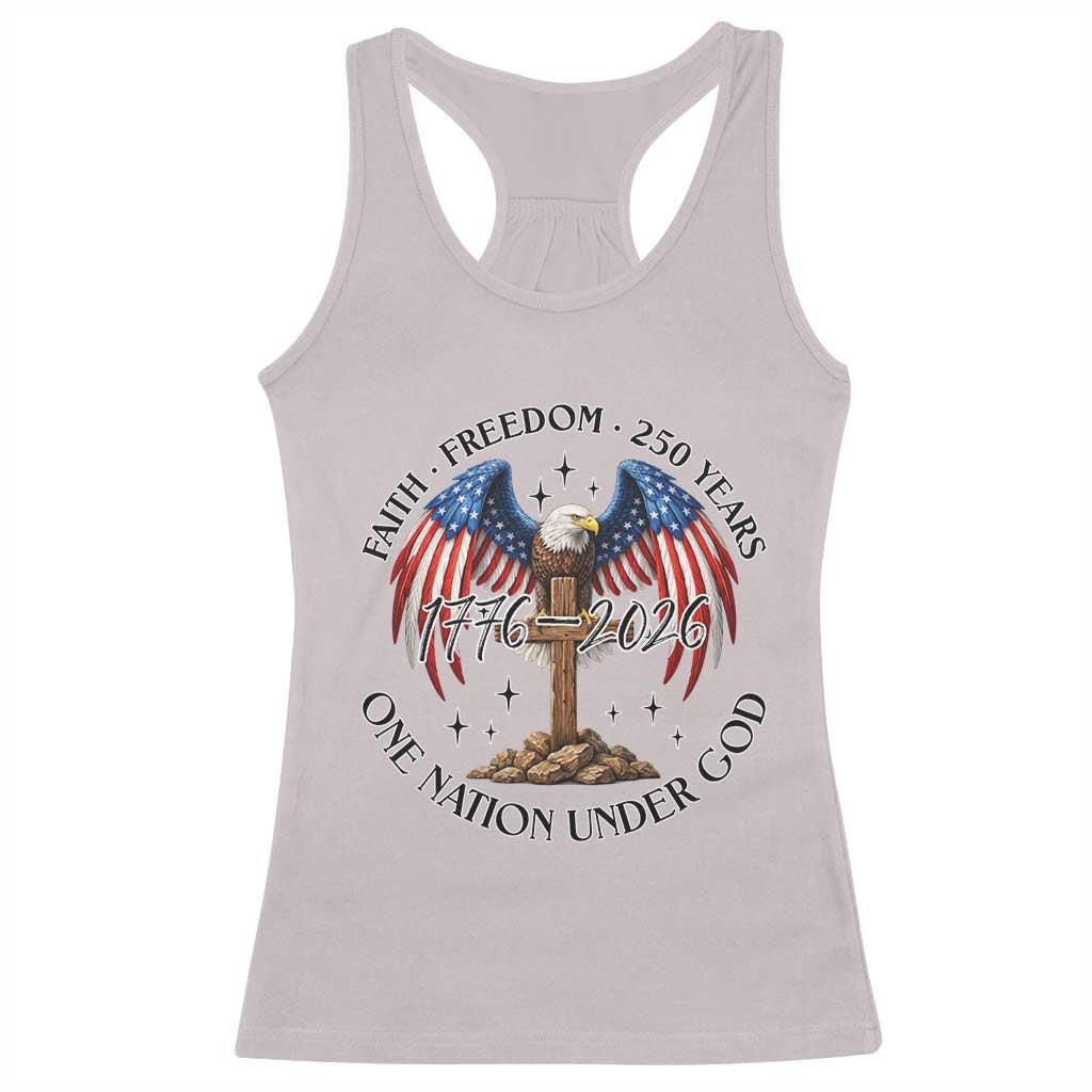 Patriotic Eagle Cross One Nation Under God Racerback Tank Top 250th Anniversary
