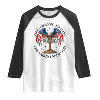 Patriotic Eagle Cross One Nation Under God Raglan Shirt 250th Anniversary