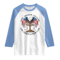 Patriotic Eagle Cross One Nation Under God Raglan Shirt 250th Anniversary