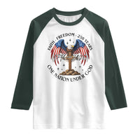 Patriotic Eagle Cross One Nation Under God Raglan Shirt 250th Anniversary