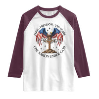 Patriotic Eagle Cross One Nation Under God Raglan Shirt 250th Anniversary