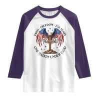 Patriotic Eagle Cross One Nation Under God Raglan Shirt 250th Anniversary