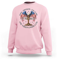 Patriotic Eagle Cross One Nation Under God Sweatshirt 250th Anniversary