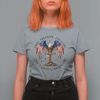 Patriotic Eagle Cross One Nation Under God T Shirt For Women 250th Anniversary
