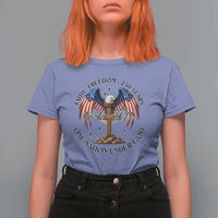 Patriotic Eagle Cross One Nation Under God T Shirt For Women 250th Anniversary