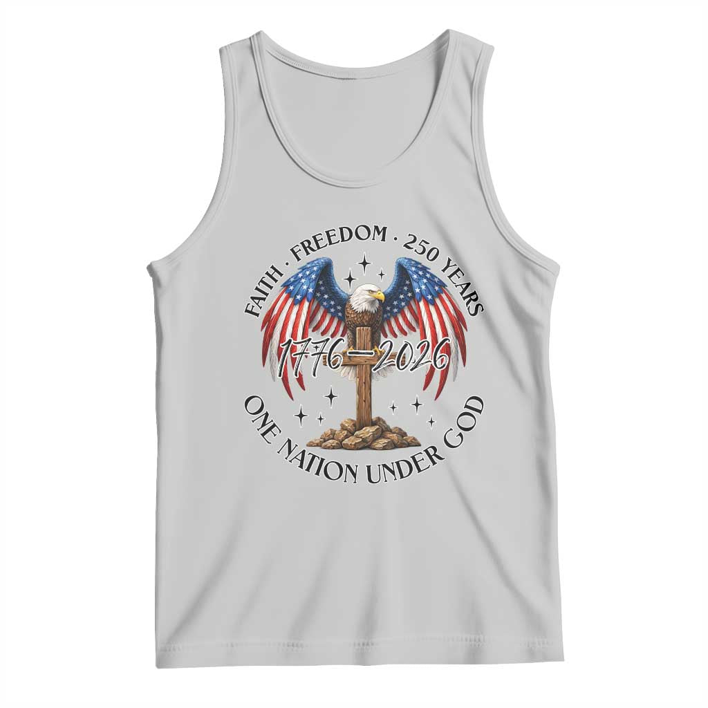 Patriotic Eagle Cross One Nation Under God Tank Top 250th Anniversary