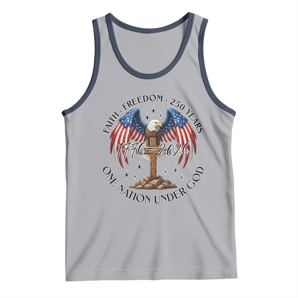 Patriotic Eagle Cross One Nation Under God Tank Top 250th Anniversary