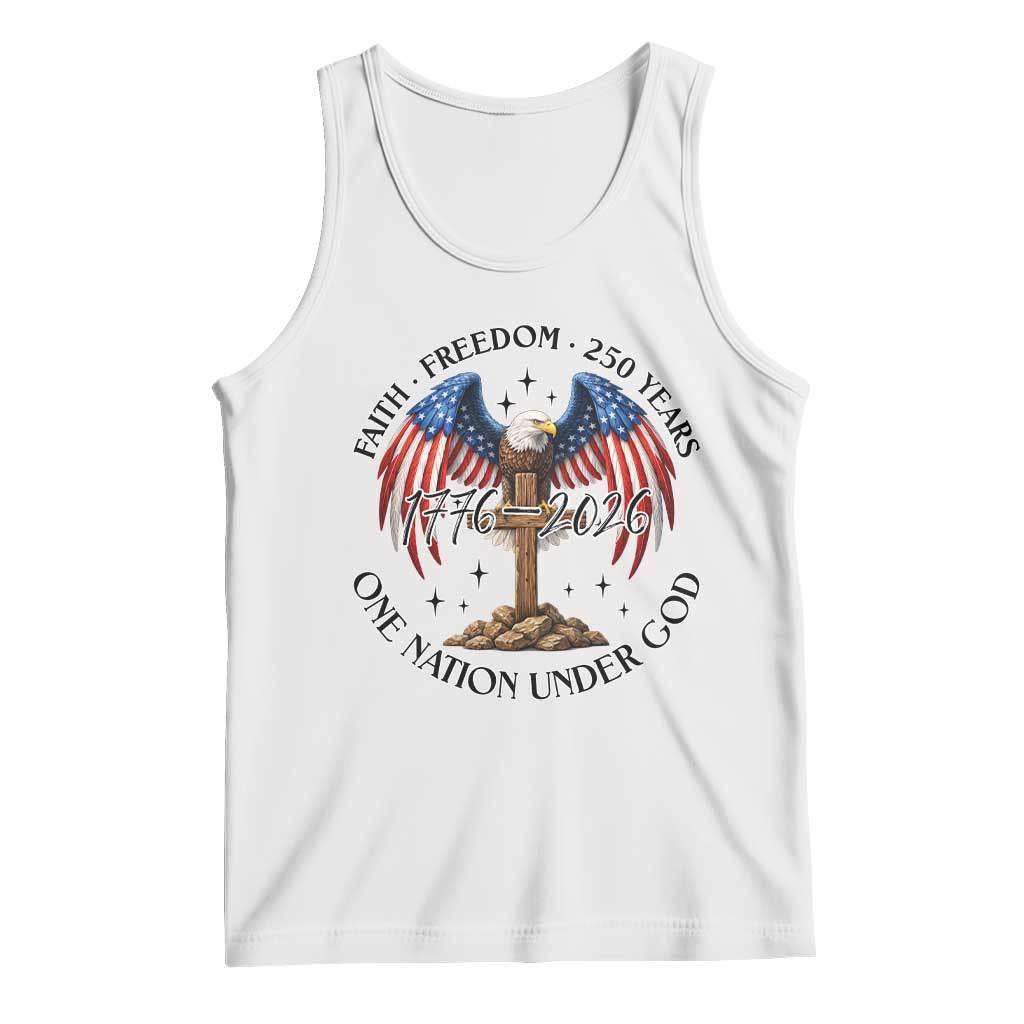 Patriotic Eagle Cross One Nation Under God Tank Top 250th Anniversary