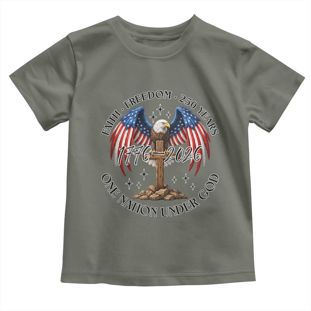 Patriotic Eagle Cross One Nation Under God Toddler T Shirt 250th Anniversary