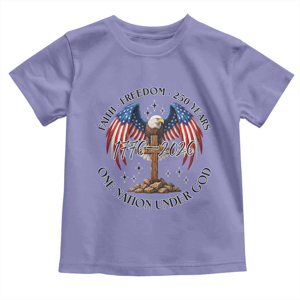 Patriotic Eagle Cross One Nation Under God Toddler T Shirt 250th Anniversary