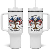 Patriotic Eagle Cross One Nation Under God Tumbler With Handle 250th Anniversary
