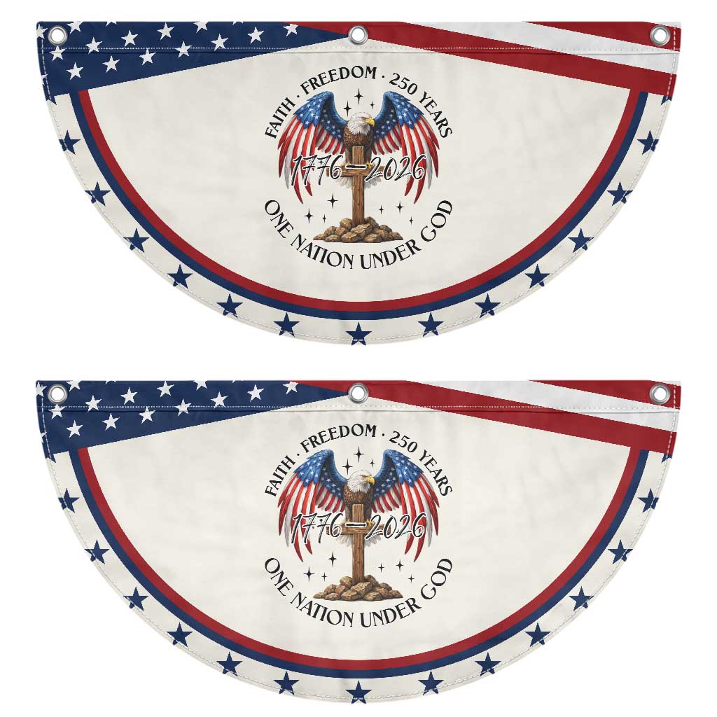 Eagle Cross One Nation Under God Patriotic Fan Flag 250th Anniversary