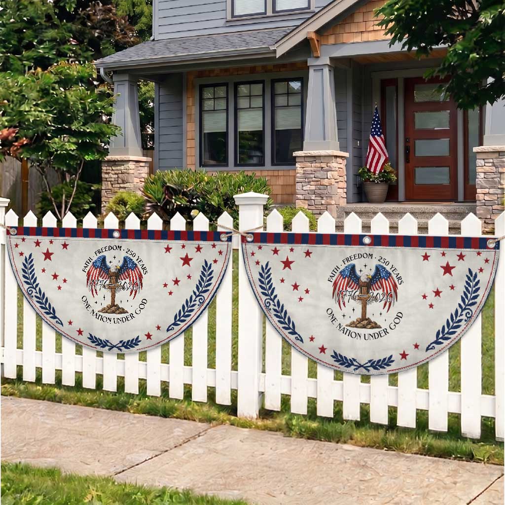 Eagle Cross One Nation Under God Patriotic Fan Flag 250th Anniversary