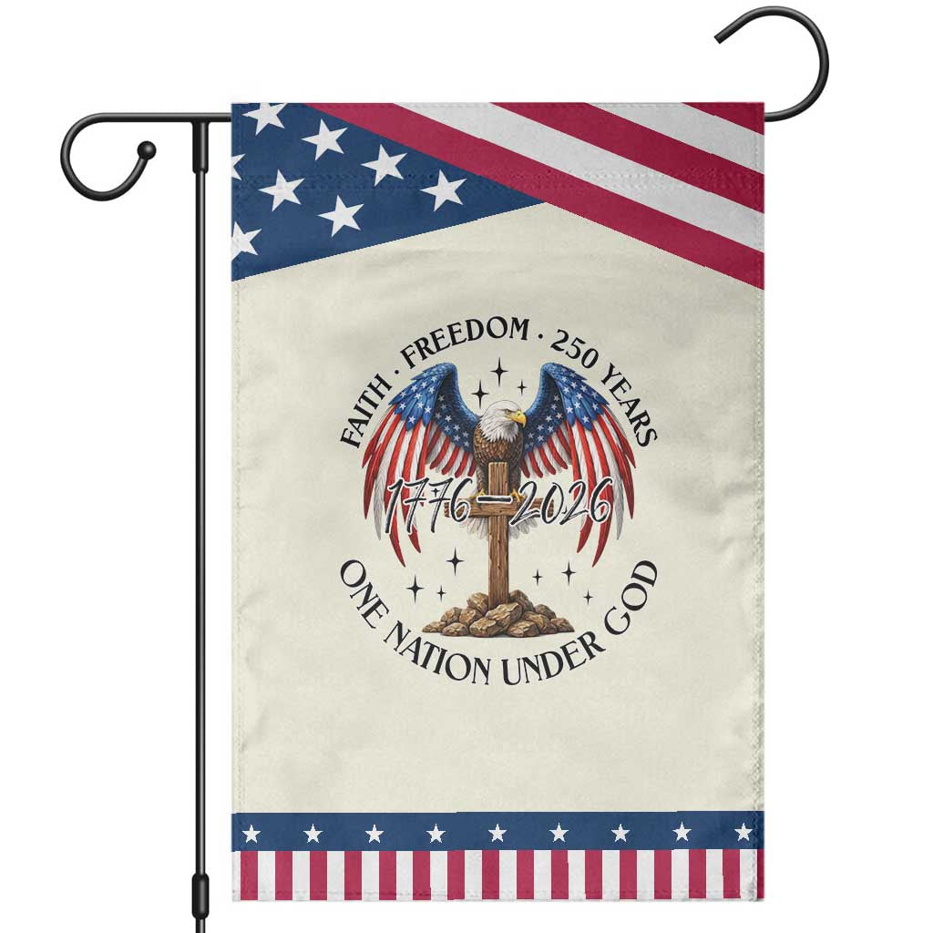 Patriotic Eagle Cross One Nation Under God Garden Flag 250th Anniversary TS12