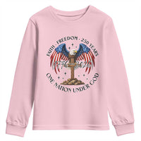 Patriotic Eagle Cross One Nation Under God Youth Sweatshirt 250th Anniversary