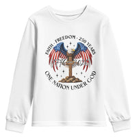 Patriotic Eagle Cross One Nation Under God Youth Sweatshirt 250th Anniversary