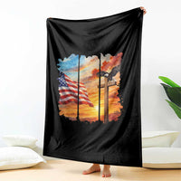 Faith And Freedom Christian American Flag Eagle Throw Blanket American Faith Pride