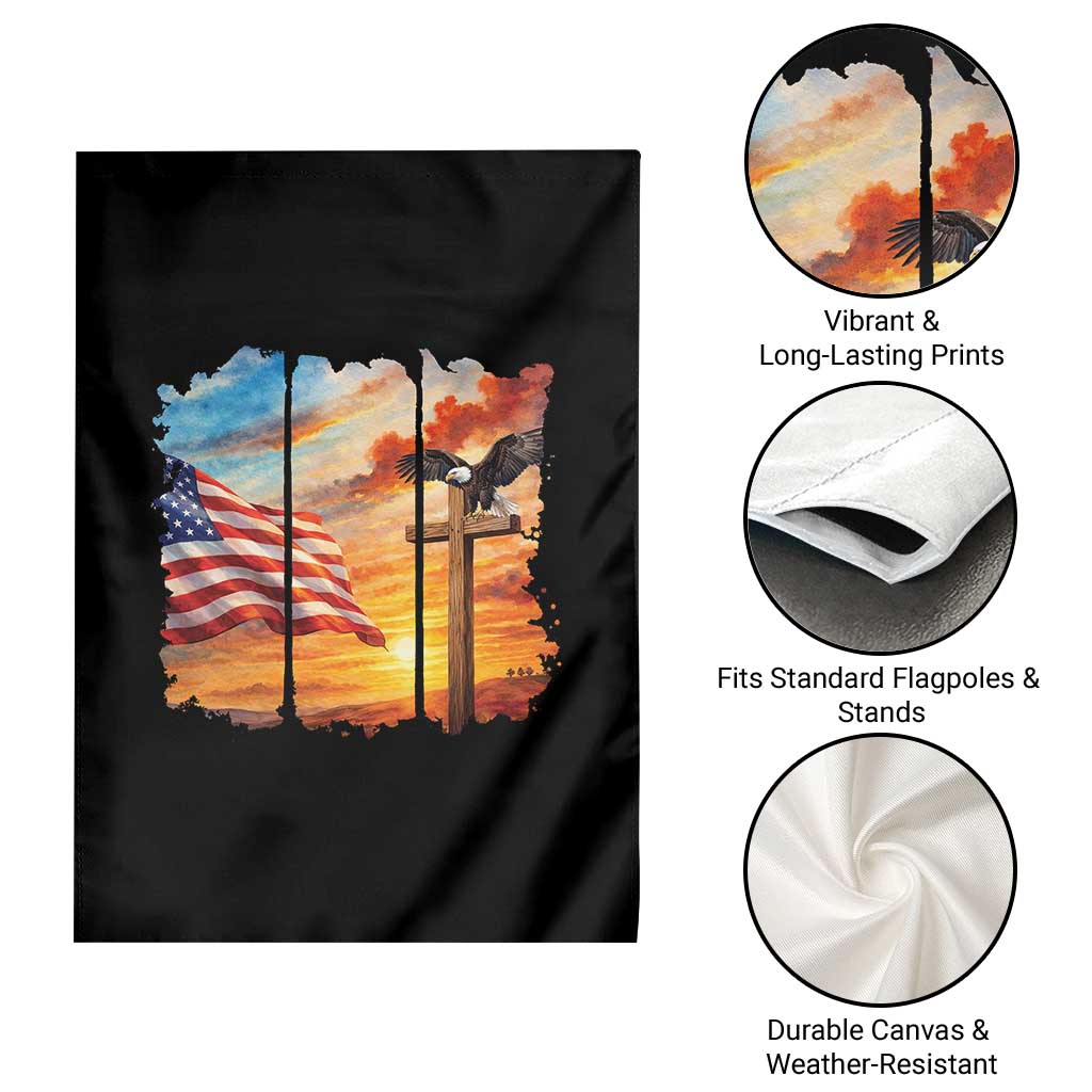 Faith And Freedom Christian American Flag Eagle Garden Flag American Faith Pride