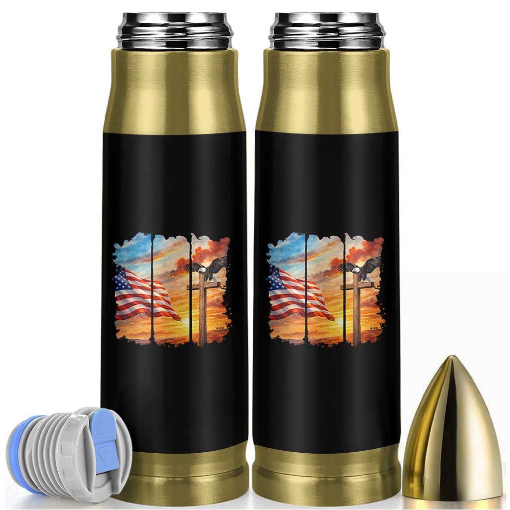 Faith And Freedom Christian American Flag Eagle Bullet Tumbler American Faith Pride
