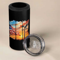 Faith And Freedom Christian American Flag Eagle 4 in 1 Can Cooler Tumbler American Faith Pride