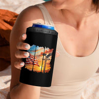 Faith And Freedom Christian American Flag Eagle 4 in 1 Can Cooler Tumbler American Faith Pride