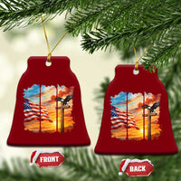 Faith And Freedom Christian American Flag Eagle Ceramic Ornament American Faith Pride