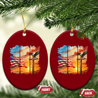 Faith And Freedom Christian American Flag Eagle Ceramic Ornament American Faith Pride