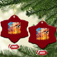 Faith And Freedom Christian American Flag Eagle Ceramic Ornament American Faith Pride