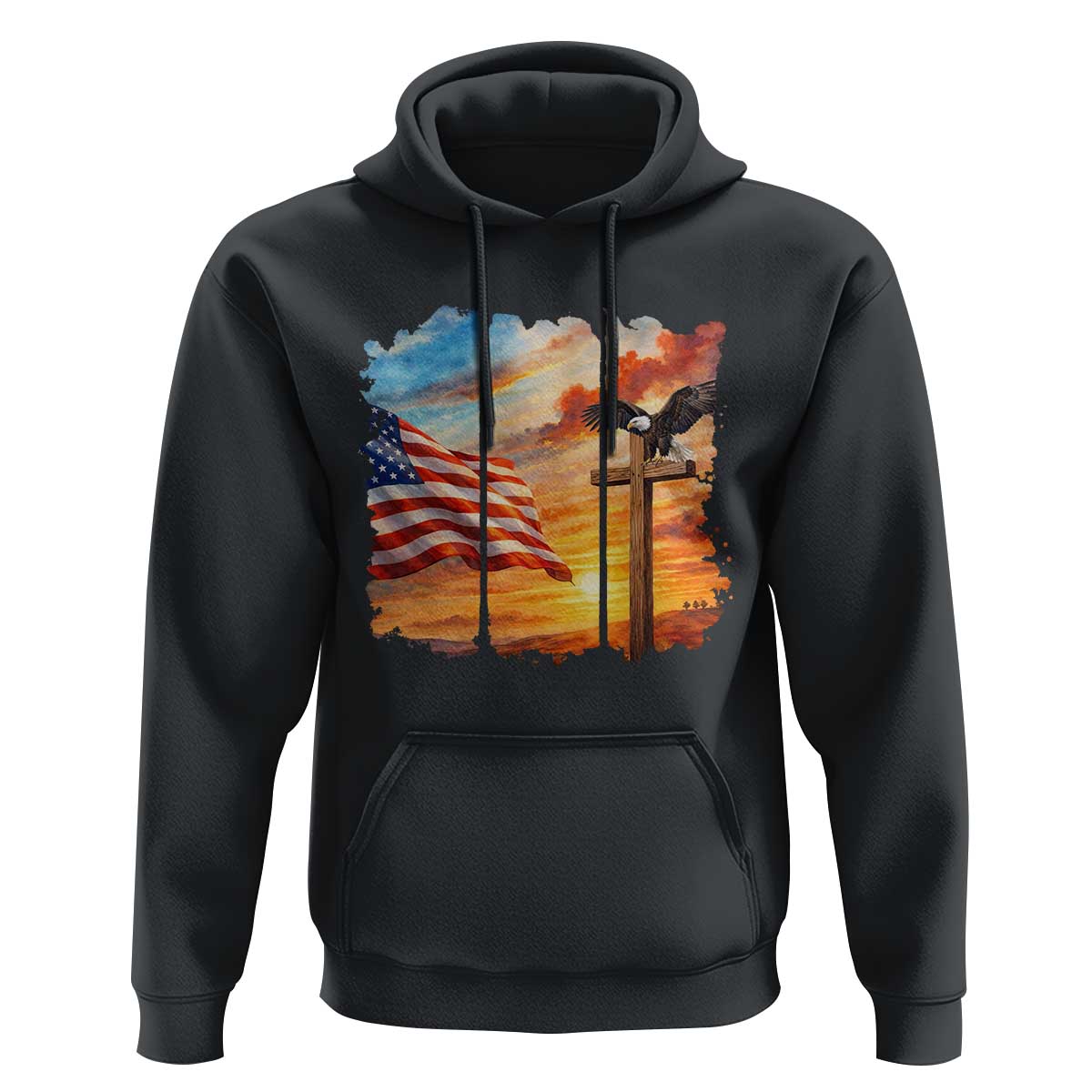 Faith And Freedom Christian American Flag Eagle Hoodie American Faith Pride