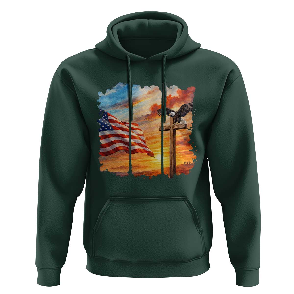 Faith And Freedom Christian American Flag Eagle Hoodie American Faith Pride