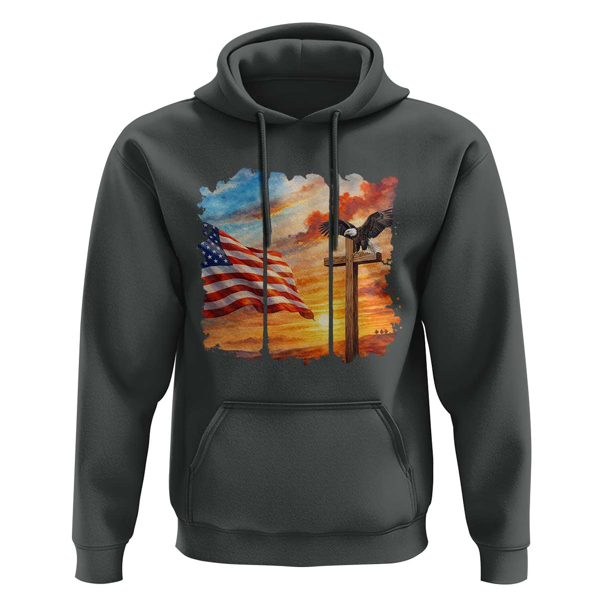 Faith And Freedom Christian American Flag Eagle Hoodie American Faith Pride