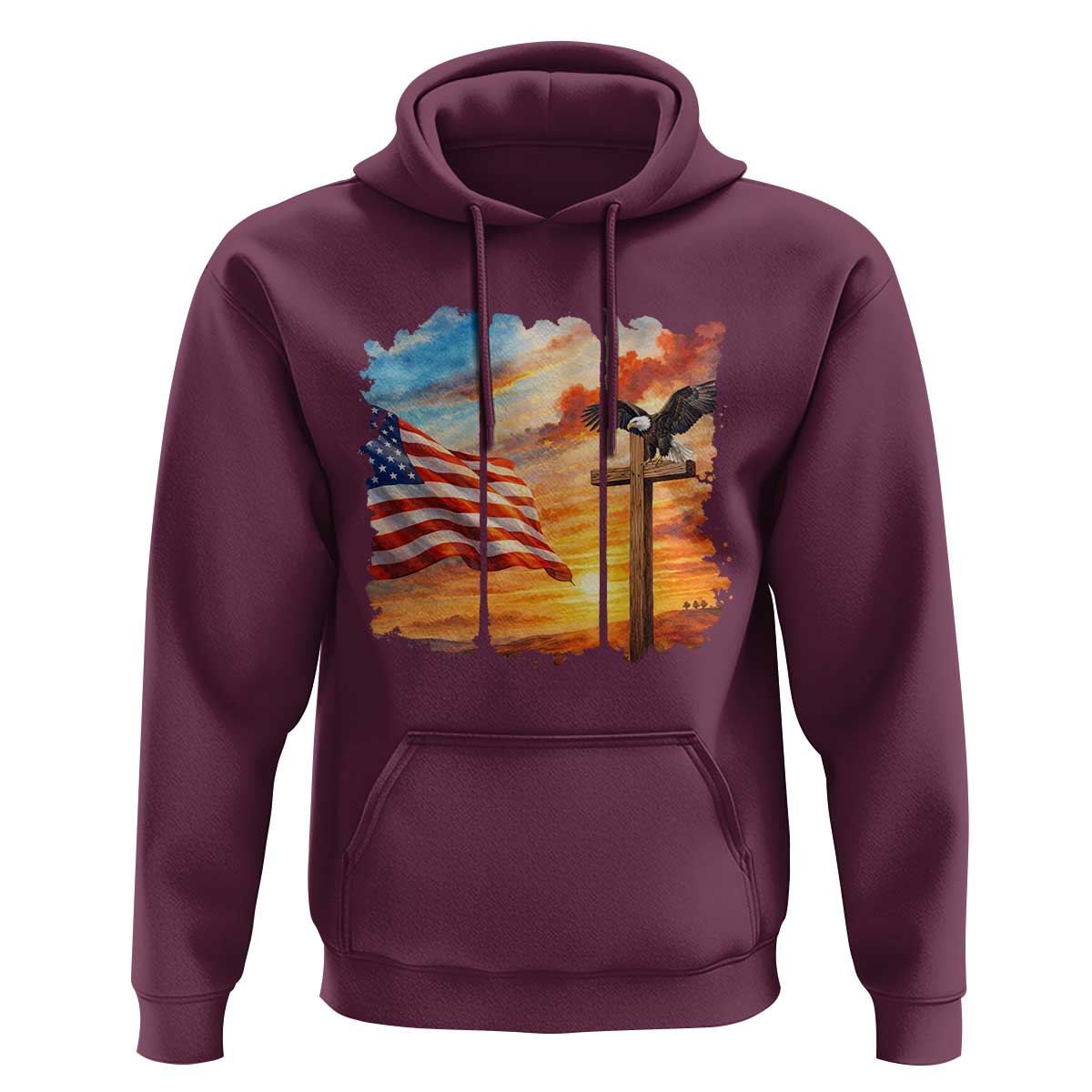 Faith And Freedom Christian American Flag Eagle Hoodie American Faith Pride