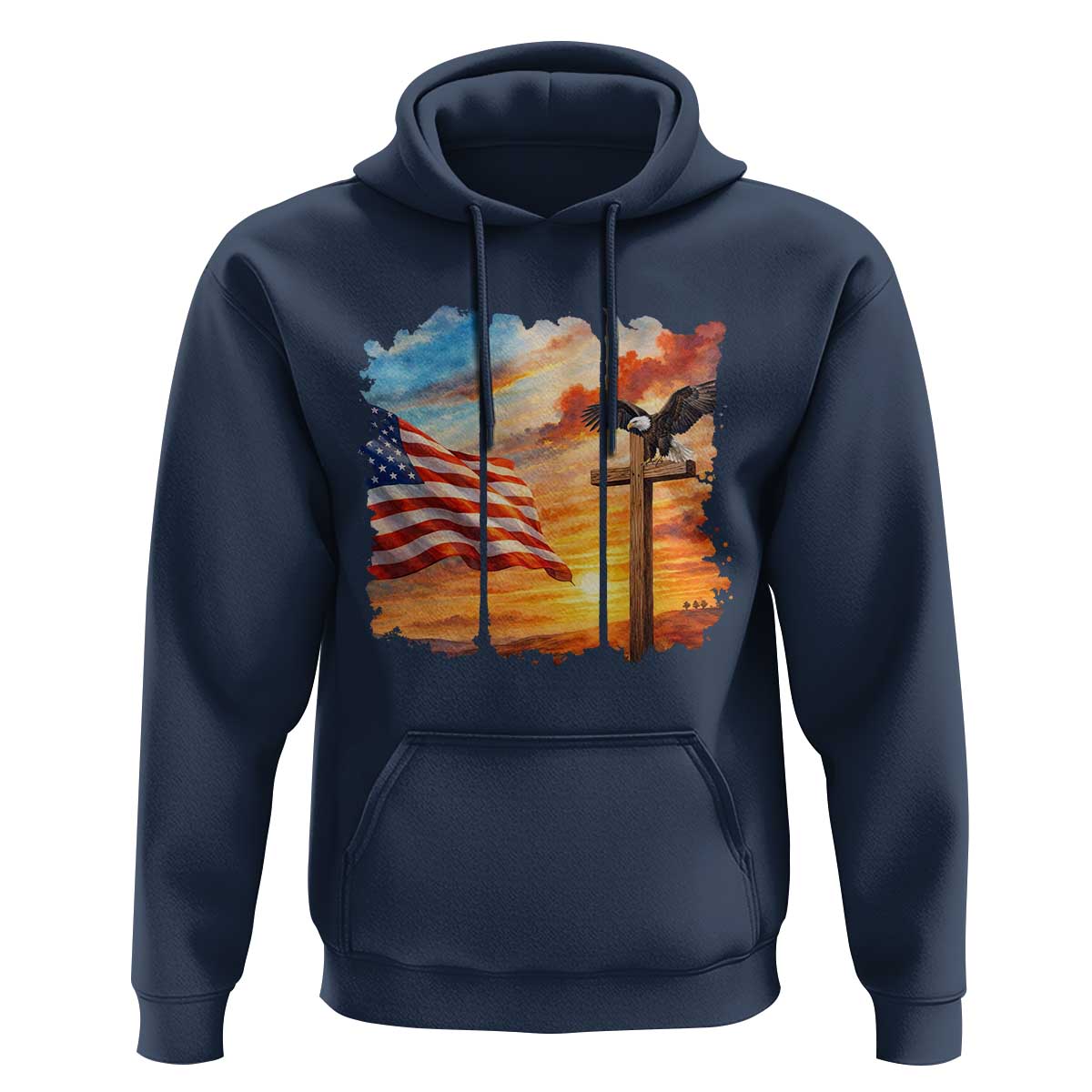 Faith And Freedom Christian American Flag Eagle Hoodie American Faith Pride