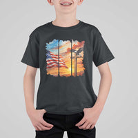 Faith And Freedom Christian American Flag Eagle T Shirt For Kid American Faith Pride