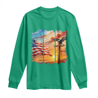Faith And Freedom Christian American Flag Eagle Long Sleeve Shirt American Faith Pride