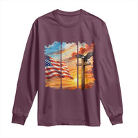 Faith And Freedom Christian American Flag Eagle Long Sleeve Shirt American Faith Pride