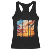Faith And Freedom Christian American Flag Eagle Racerback Tank Top American Faith Pride
