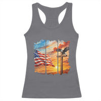 Faith And Freedom Christian American Flag Eagle Racerback Tank Top American Faith Pride