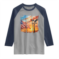 Faith And Freedom Christian American Flag Eagle Raglan Shirt American Faith Pride