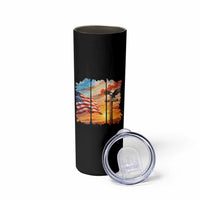 Faith And Freedom Christian American Flag Eagle Skinny Tumbler American Faith Pride