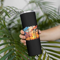 Faith And Freedom Christian American Flag Eagle Skinny Tumbler American Faith Pride