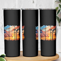 Faith And Freedom Christian American Flag Eagle Skinny Tumbler American Faith Pride
