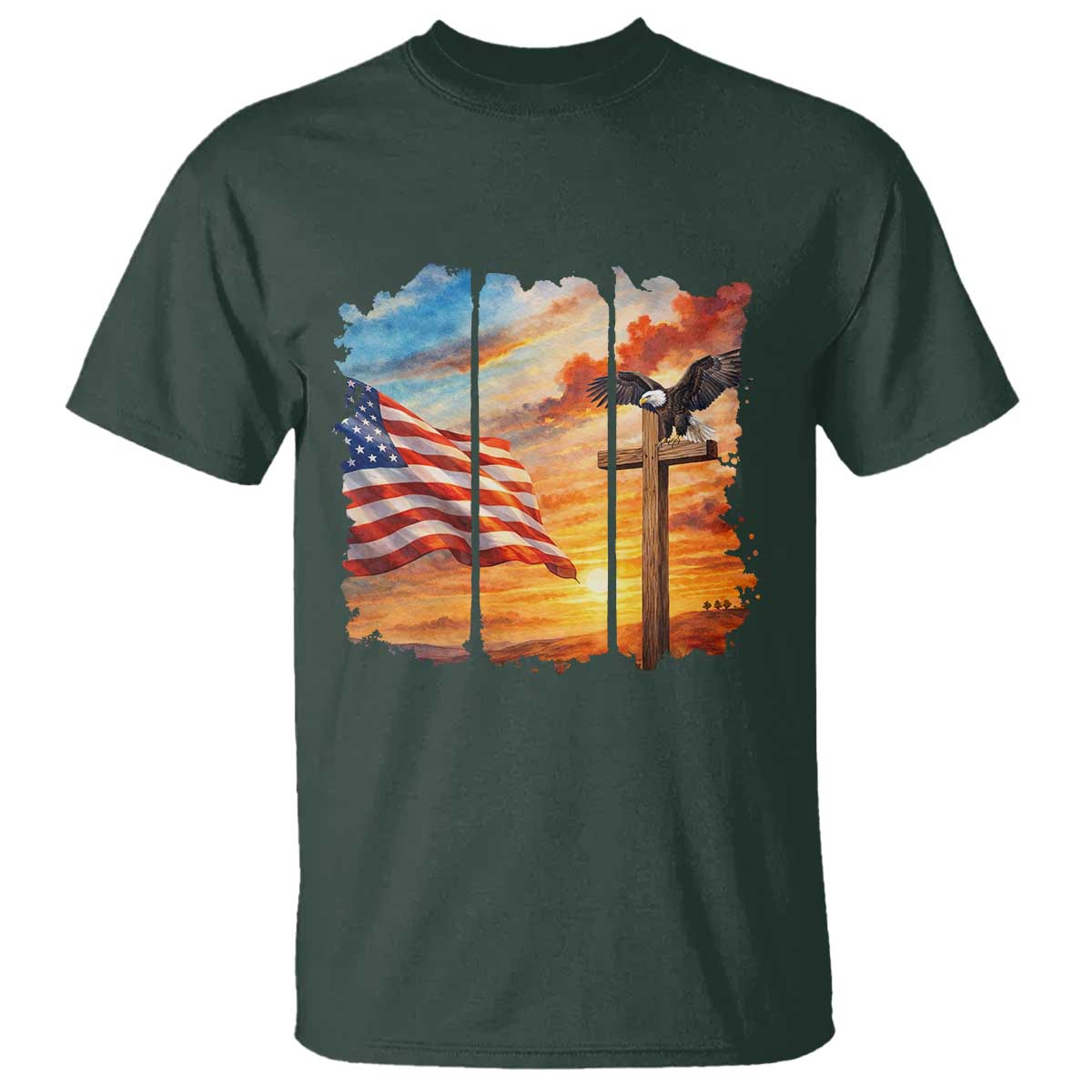 Faith And Freedom Christian American Flag Eagle T Shirt American Faith Pride