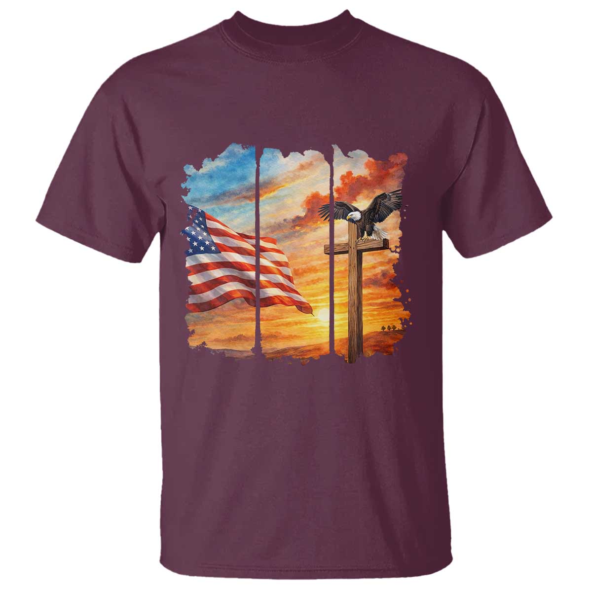Faith And Freedom Christian American Flag Eagle T Shirt American Faith Pride